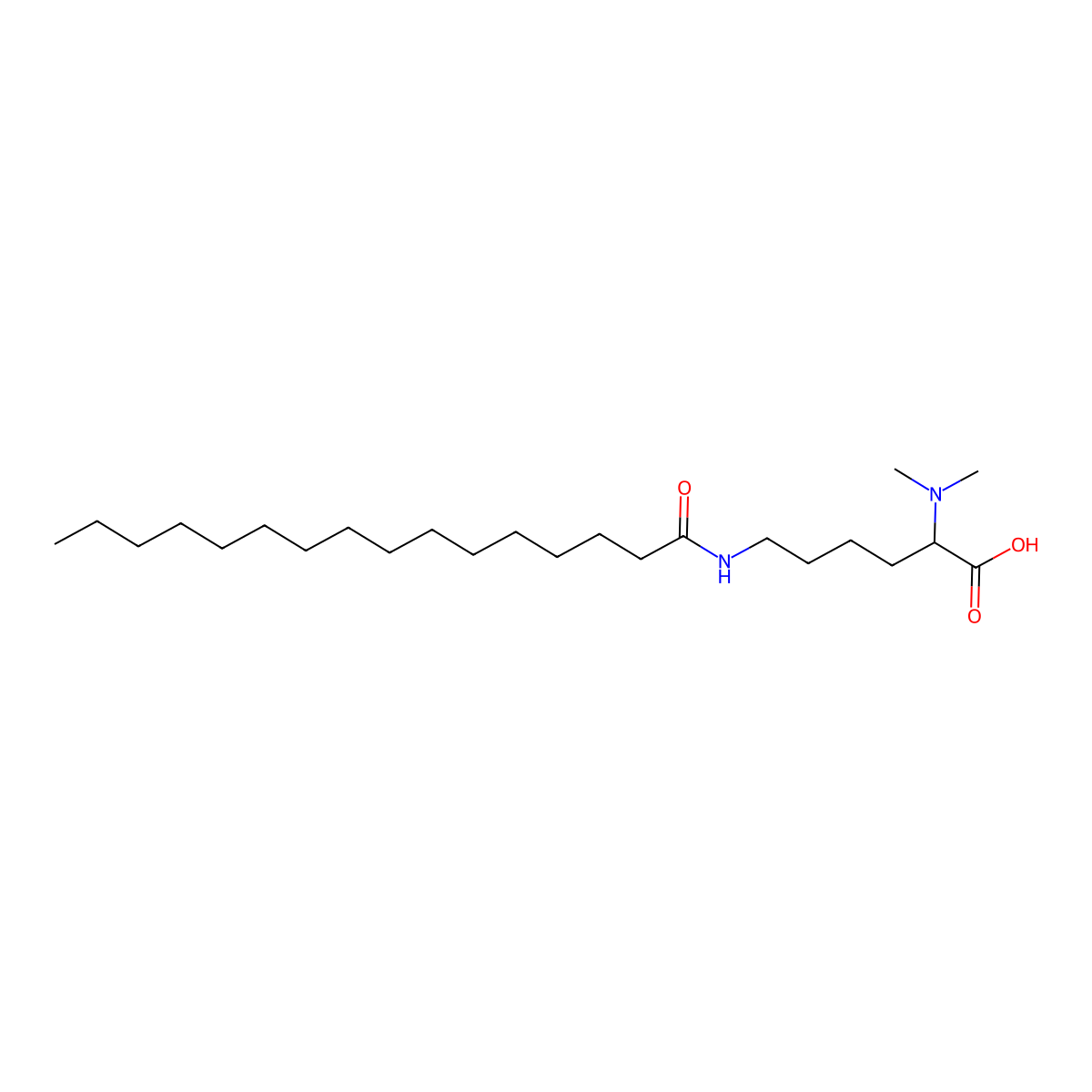 N2,N2-Dimethyl-N6-palmitoyl-DL-lysine molecular structure, CAS 17196-50-8