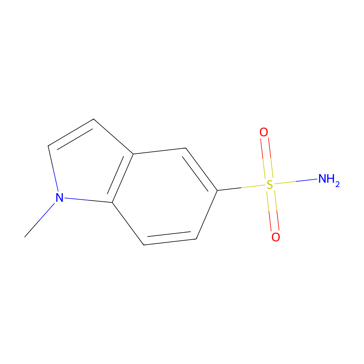 1-methyl-1H-indole-5-sulfonamide molecular structure, CAS 171967-54-7