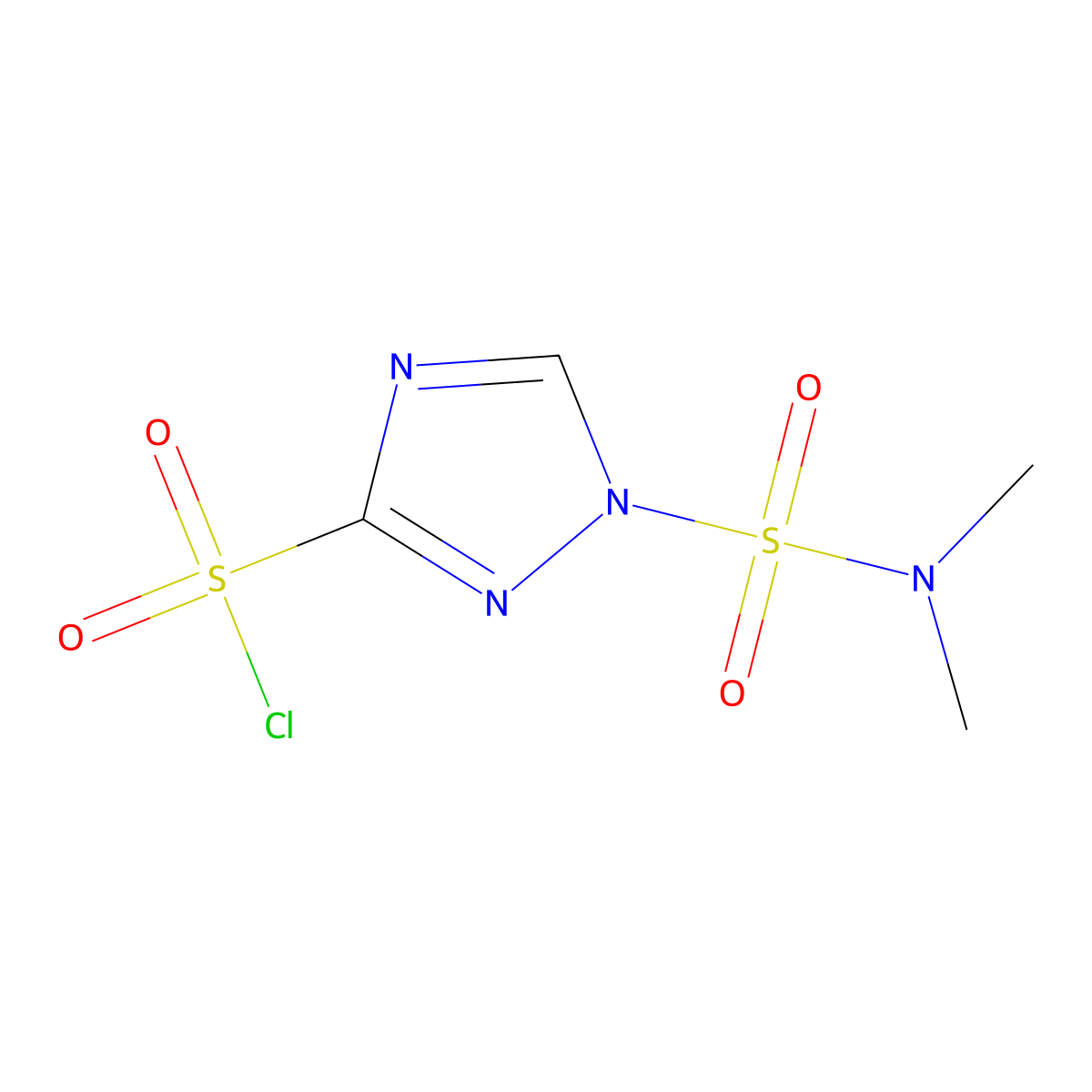 1-(dimethylsulfamoyl)-1H-1,2,4-triazole-3-sulfonyl chloride molecular structure, CAS 171967-86-5