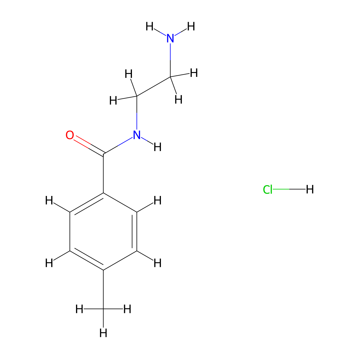 N-(2-aminoethyl)-4-methylbenzamide hydrochloride molecular structure, CAS 17197-12-5
