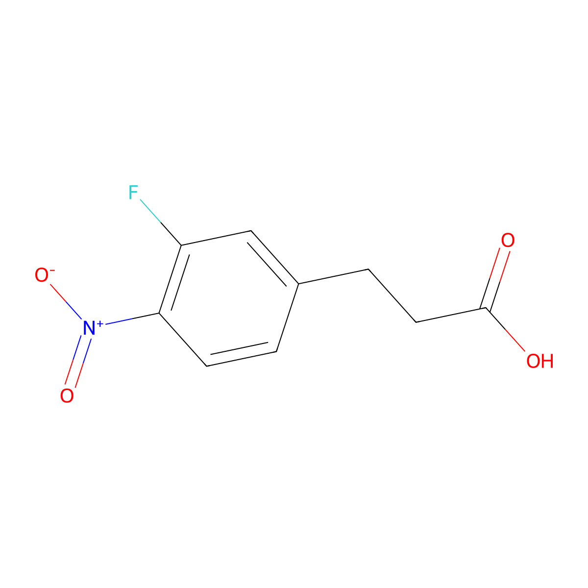 3-(3-Fluoro-4-nitrophenyl)propanoic acid molecular structure, CAS 171978-33-9