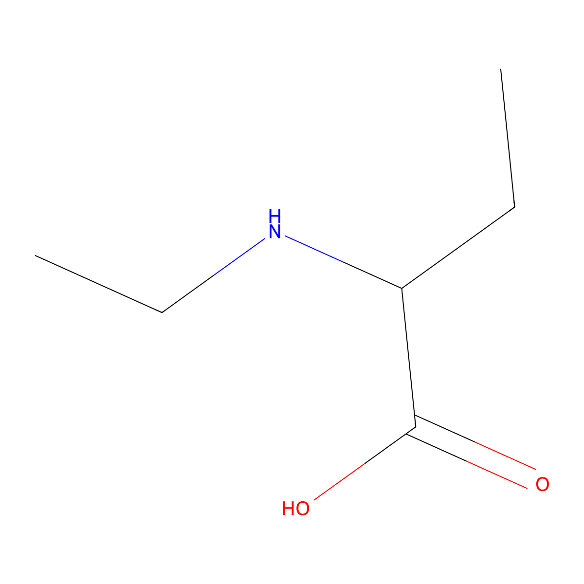 2-(Ethylamino)butanoic acid molecular structure, CAS 17199-14-3