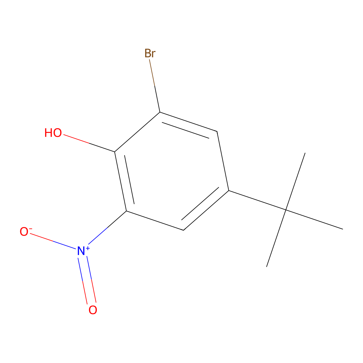 2-Bromo-4-tert-butyl-6-nitrophenol molecular structure, CAS 17199-23-4