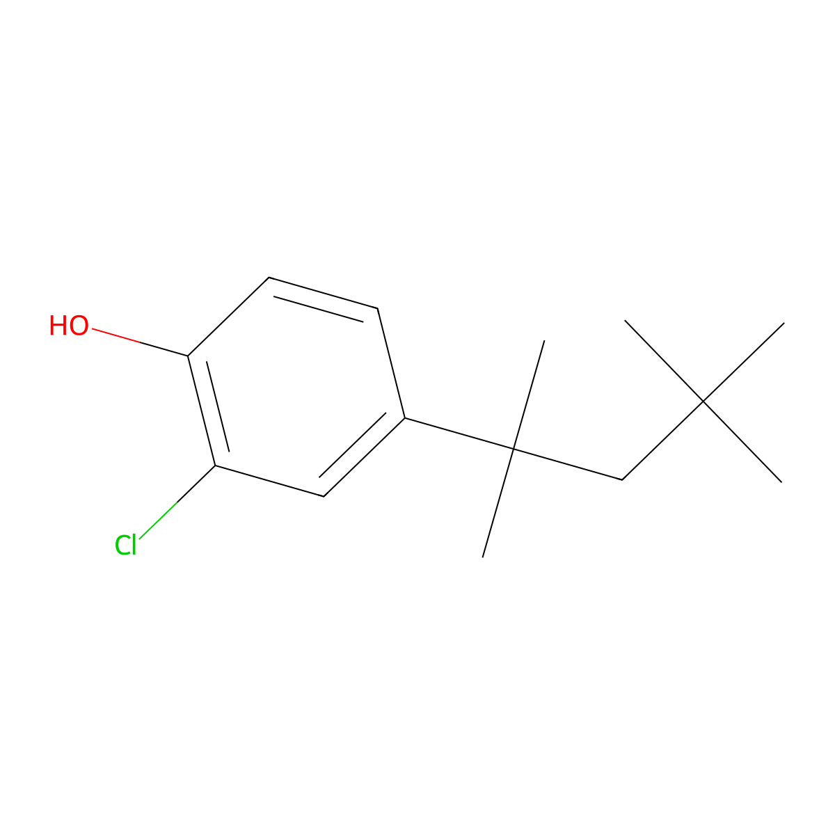 2-Chloro-4-(1,1,3,3-tetramethylbutyl)phenol molecular structure, CAS 17199-24-5