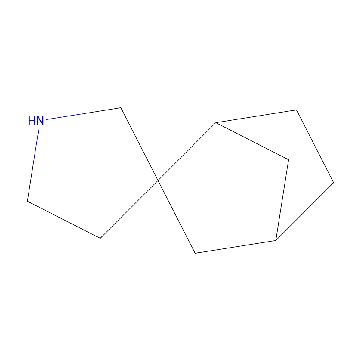 Spiro[bicyclo[2.2.1]heptane-2,3'-pyrrolidine] molecular structure, CAS 172-62-3