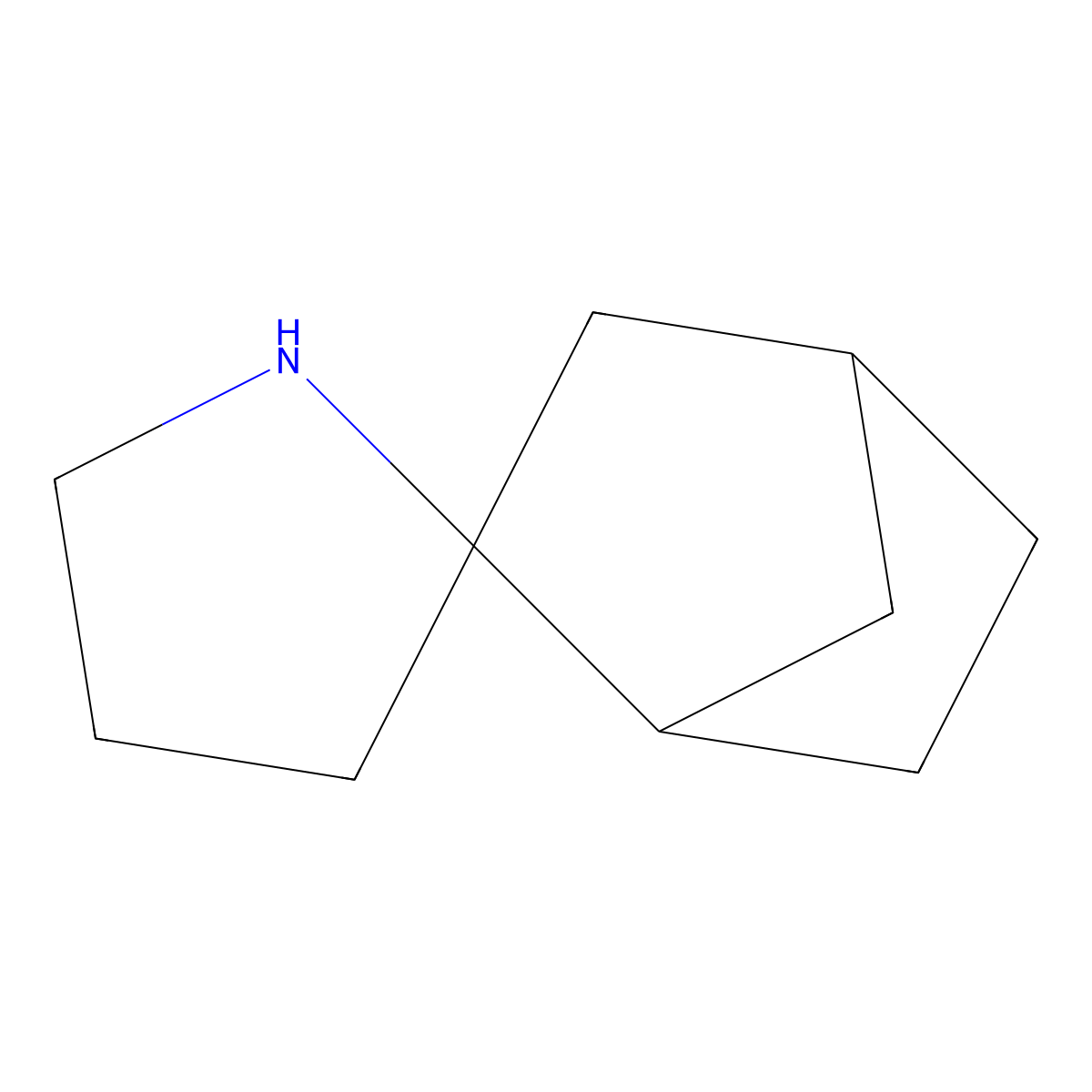 Spiro[bicyclo[2.2.1]heptane-2,2'-pyrrolidine] molecular structure, CAS 172-64-5