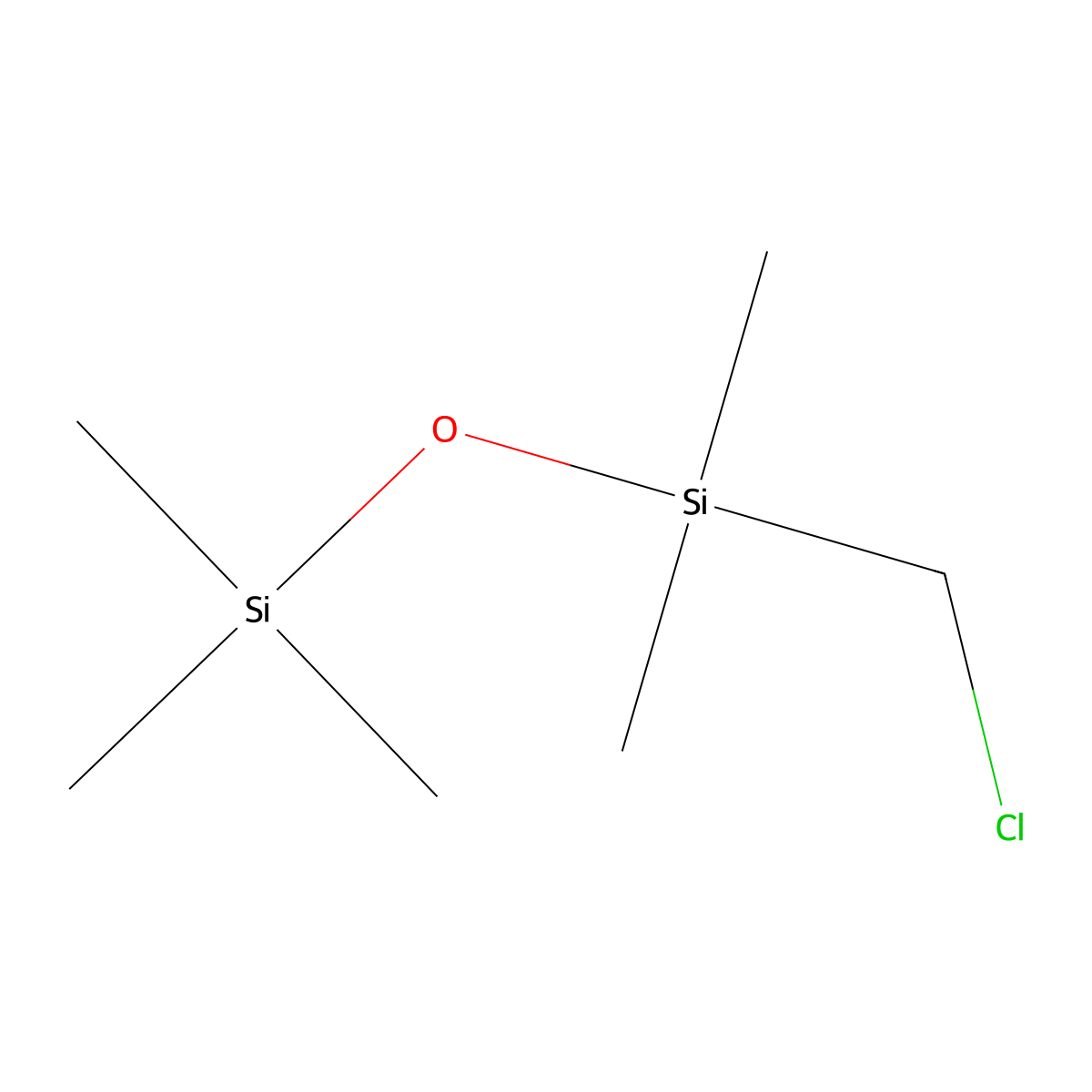 Chloromethylpentamethyldisiloxane molecular structure, CAS 17201-83-1