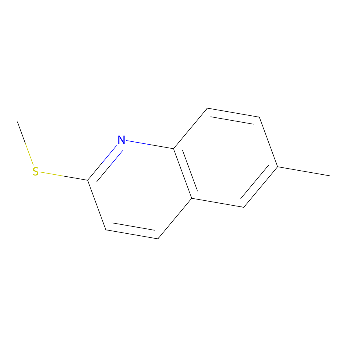 Quinoline, 6-methyl-2-(methylthio)- molecular structure, CAS 172018-49-4