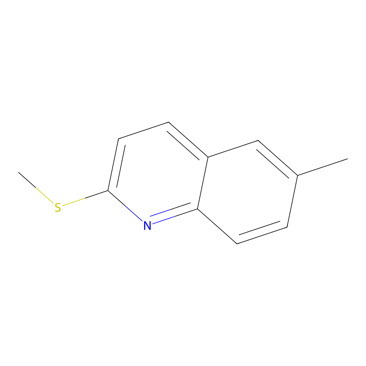 Quinoline, 6-methyl-2-(methylthio)- molecular structure, CAS 172018-49-4