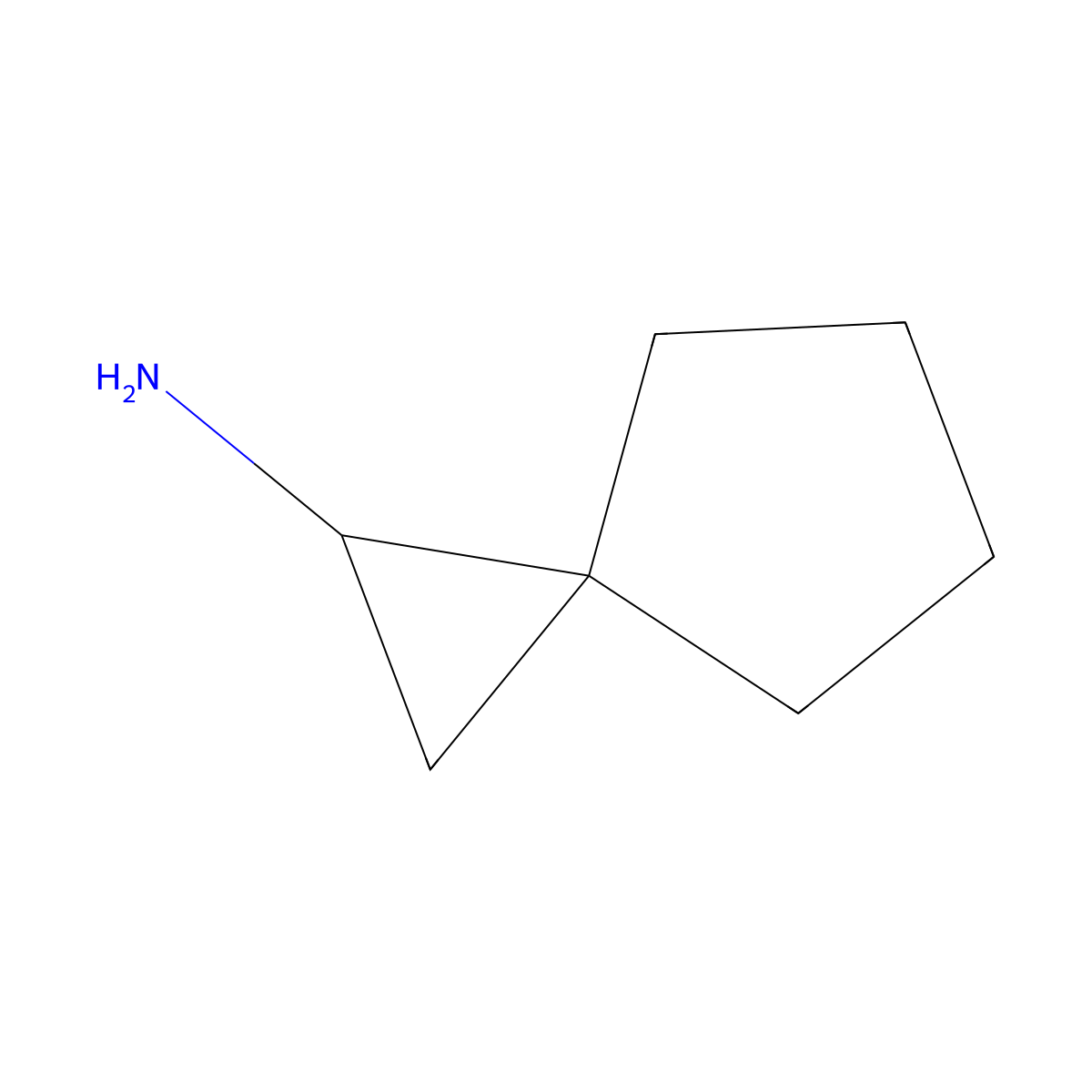 Spiro[2.4]heptan-1-amine molecular structure, CAS 17202-52-7