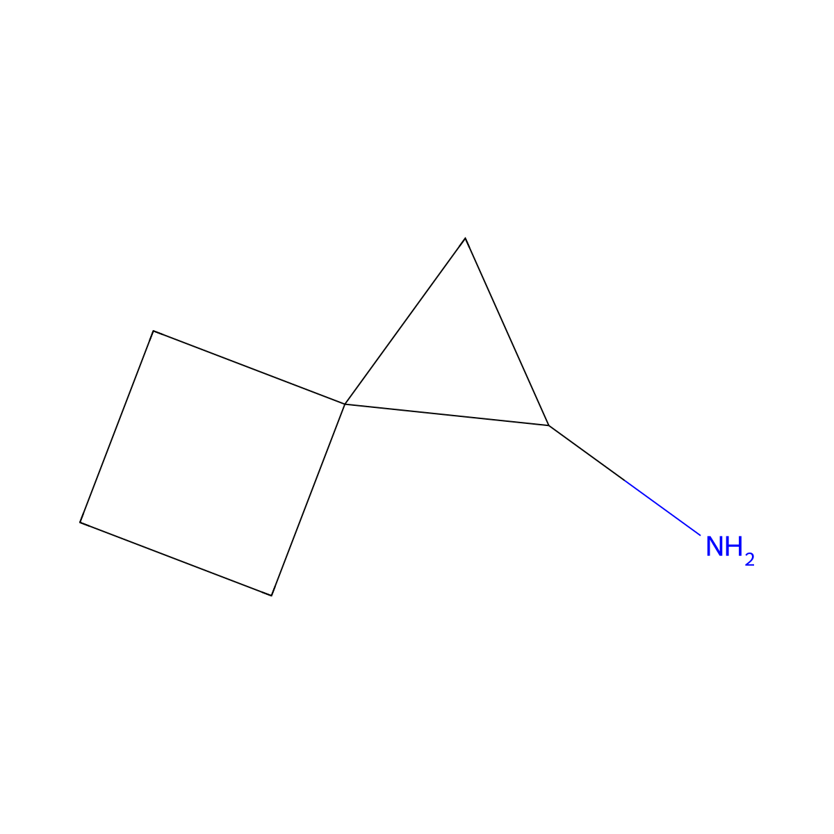 Spiro[2.3]hexan-1-amine molecular structure, CAS 17202-60-7