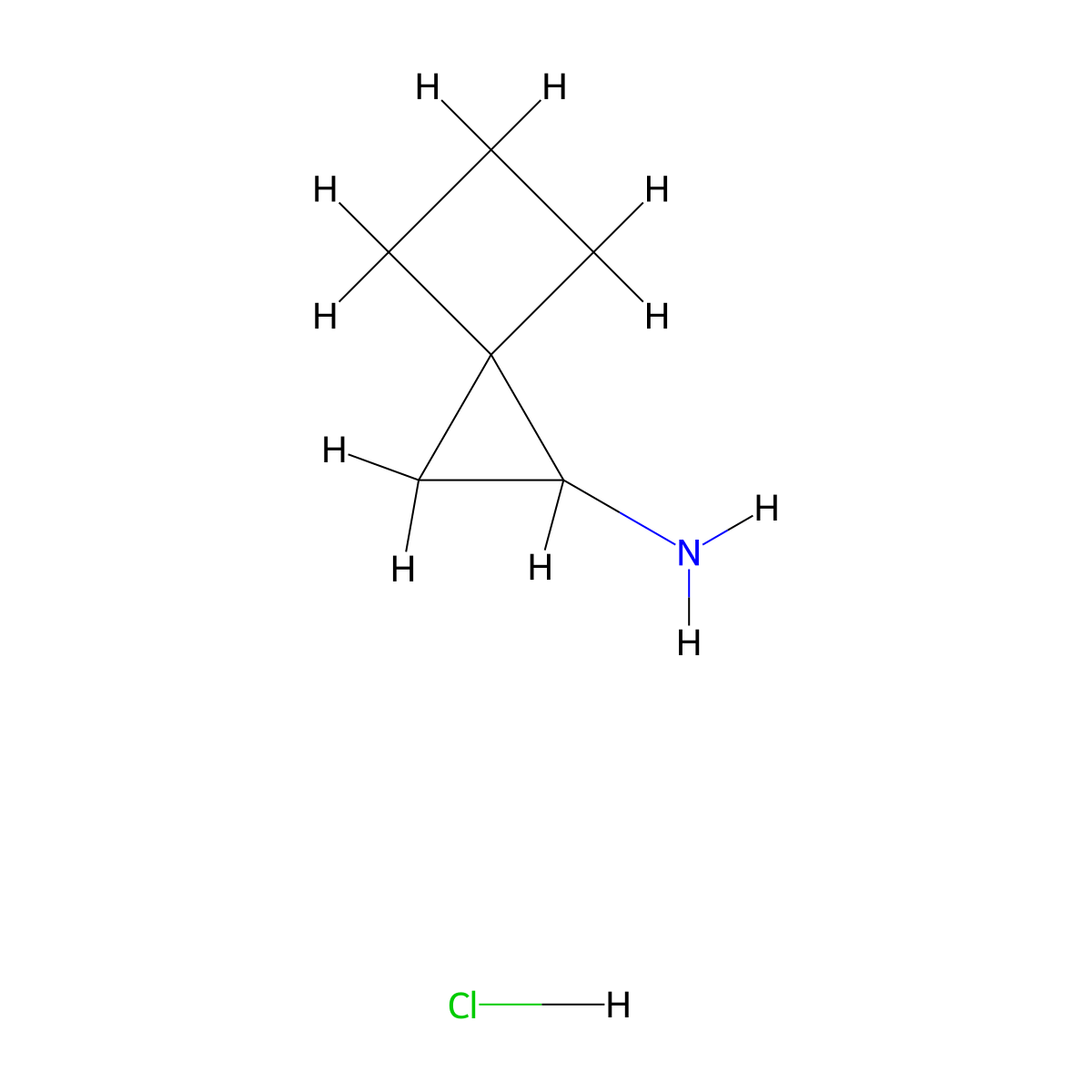 Spiro(2.3)hexan-1-amine hydrochloride molecular structure, CAS 17202-61-8