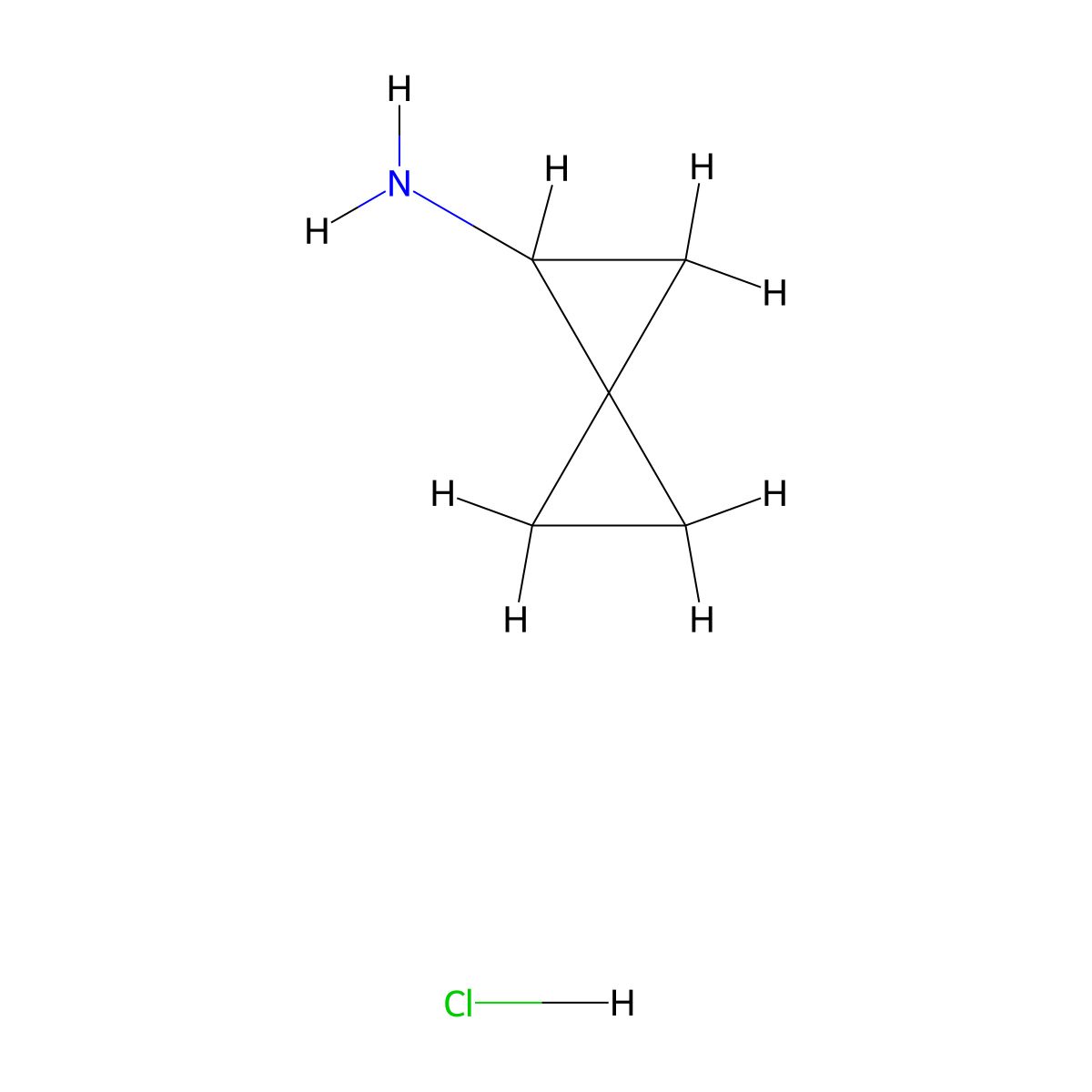 Spiro[2.2]pentan-1-amine hydrochloride molecular structure, CAS 17202-70-9