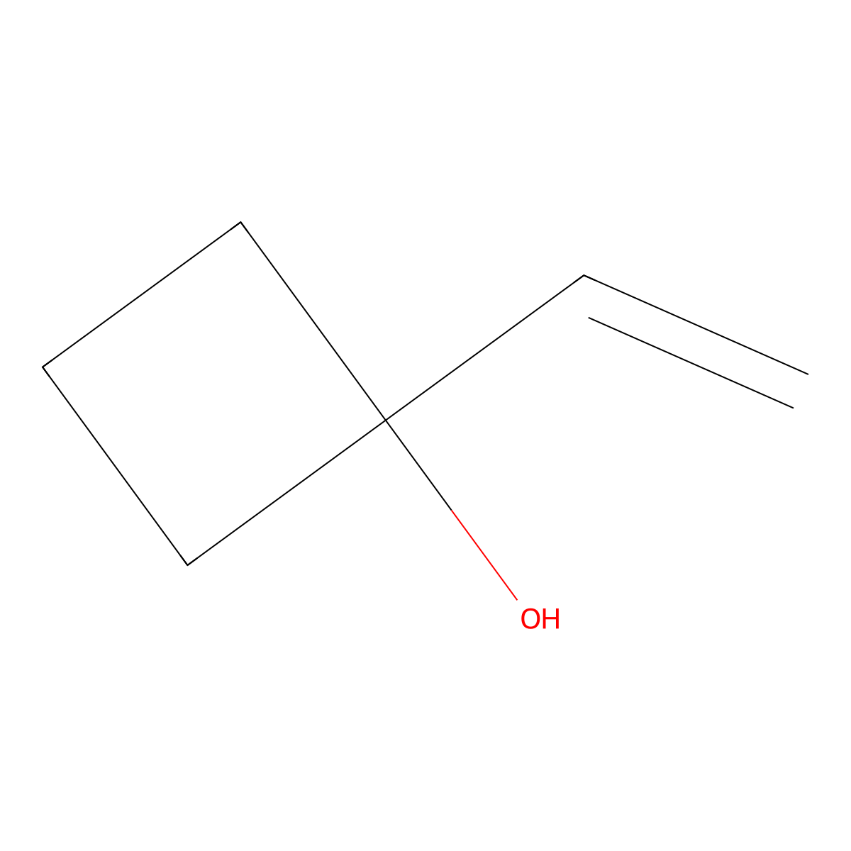 1-Ethenylcyclobutan-1-ol molecular structure, CAS 17202-79-8
