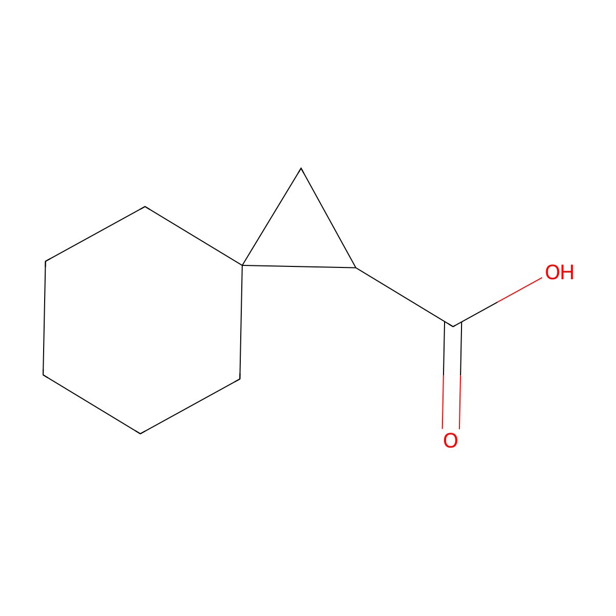Spiro(2.5)octane-1-carboxylic Acid molecular structure, CAS 17202-86-7