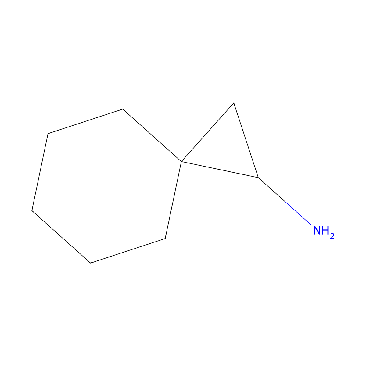 Spiro[2.5]octan-1-amine molecular structure, CAS 17202-90-3