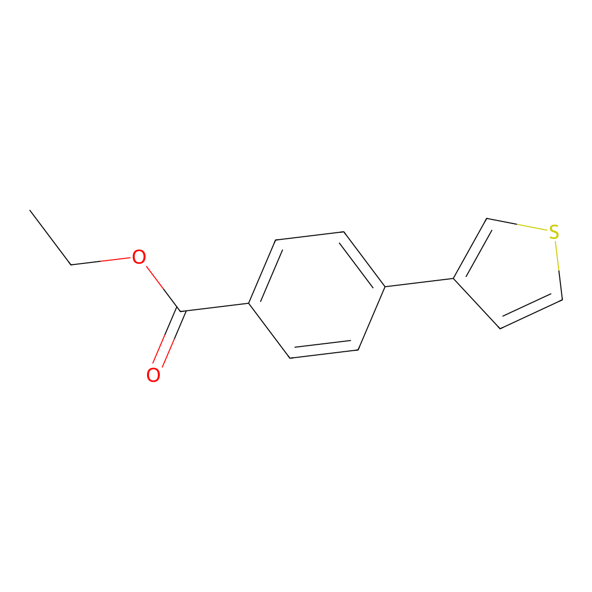 Benzoic acid, 4-(3-thienyl)-, ethyl ester molecular structure, CAS 172035-83-5