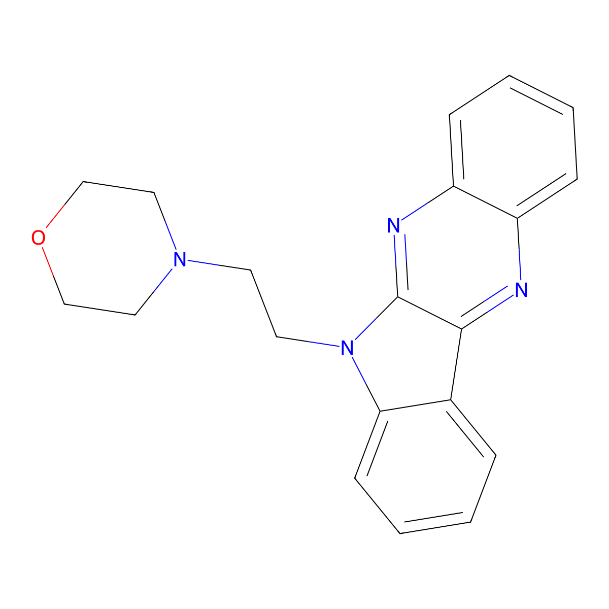 4-(2-Indolo[3,2-b]quinoxalin-6-ylethyl)morpholine molecular structure, CAS 172038-68-5