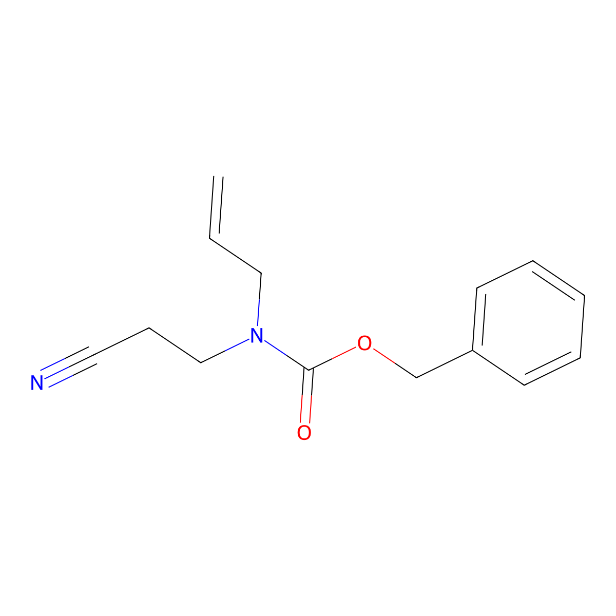 benzyl N-(2-cyanoethyl)-N-(prop-2-en-1-yl)carbamate molecular structure, CAS 172045-50-0