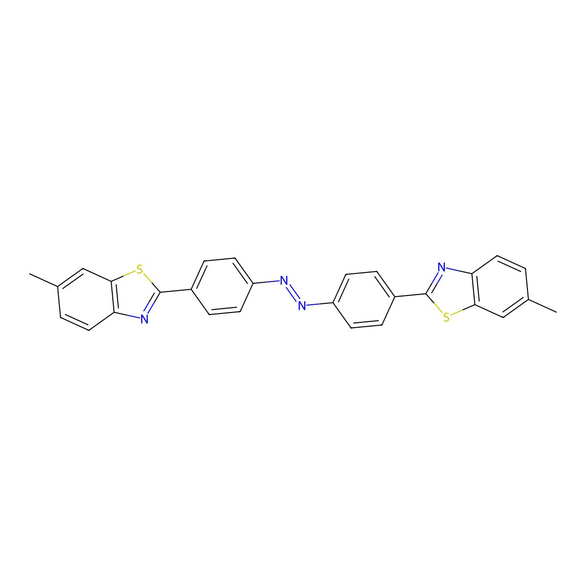 Benzothiazole, 2,2'-(1,2-diazenediyldi-4,1-phenylene)bis(6-methyl- molecular structure, CAS 17205-68-4
