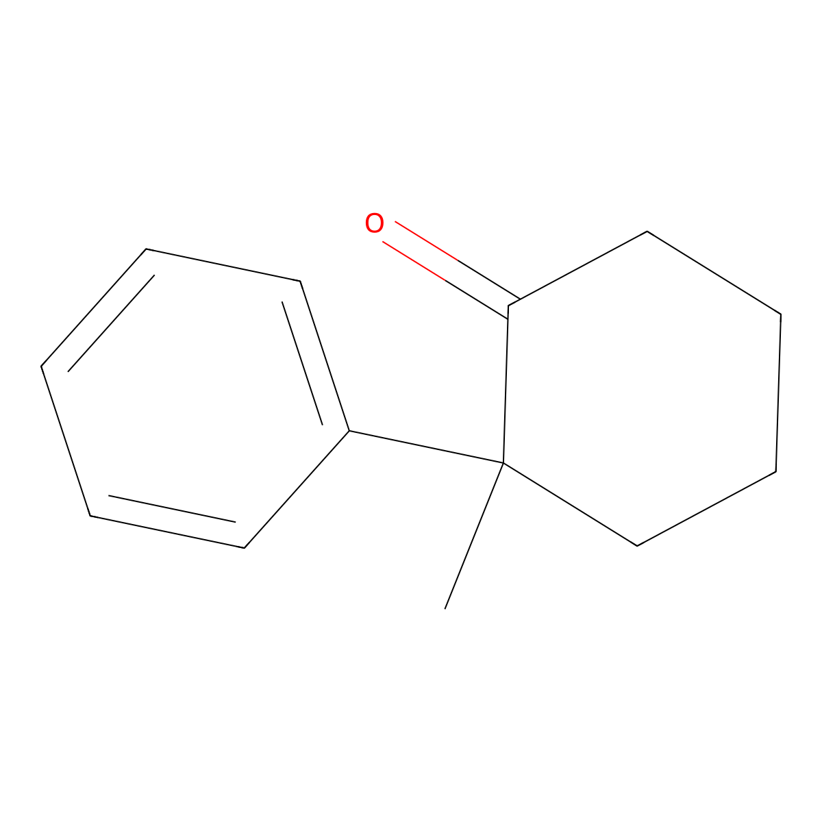2-Methyl-2-phenylcyclohexanone molecular structure, CAS 17206-54-1
