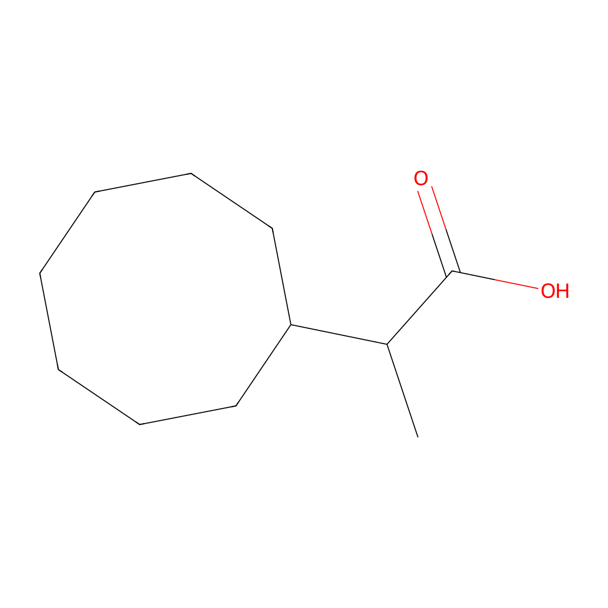 2-Cyclooctylpropanoic acid molecular structure, CAS 17207-38-4
