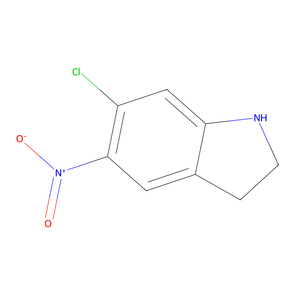 6-chloro-5-nitro-2,3-dihydro-1H-indole molecular structure, CAS 172078-32-9