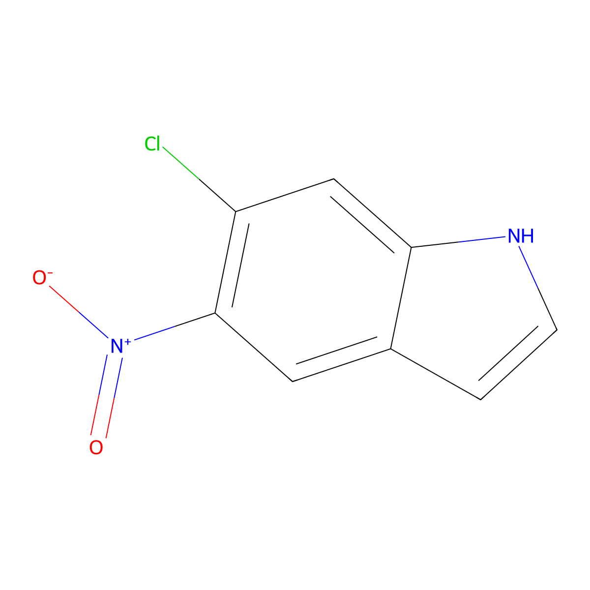 6-chloro-5-nitro-1H-indole molecular structure, CAS 172078-39-6