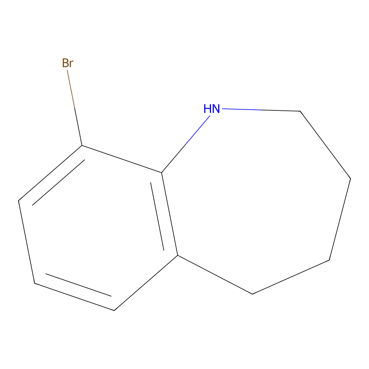 9-Bromo-2,3,4,5-tetrahydro-1H-benzo[b]azepine molecular structure, CAS 172078-42-1