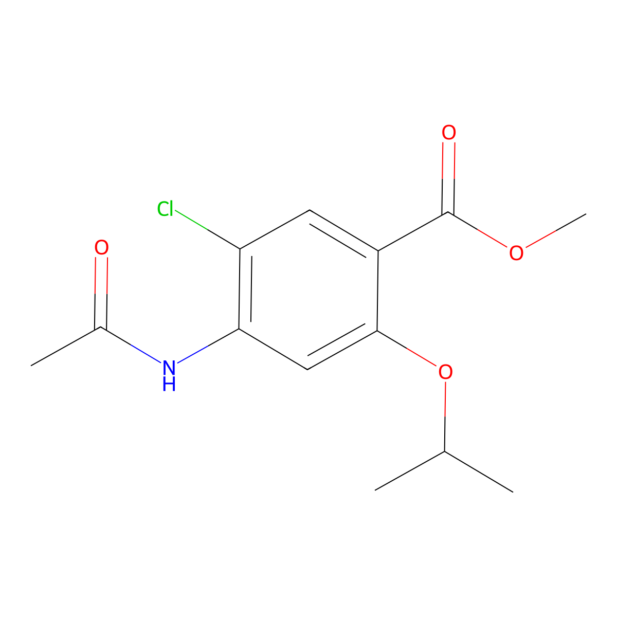 Methyl 4-acetamido-5-chloro-2-isopropoxybenzoate molecular structure, CAS 172093-28-6