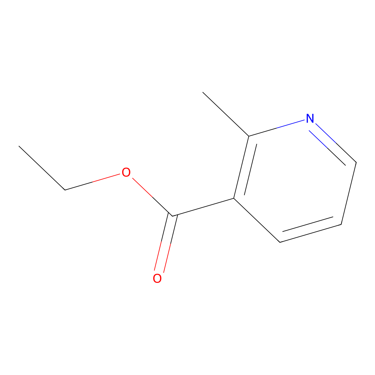 Ethyl 2-methylnicotinate molecular structure, CAS 1721-26-2