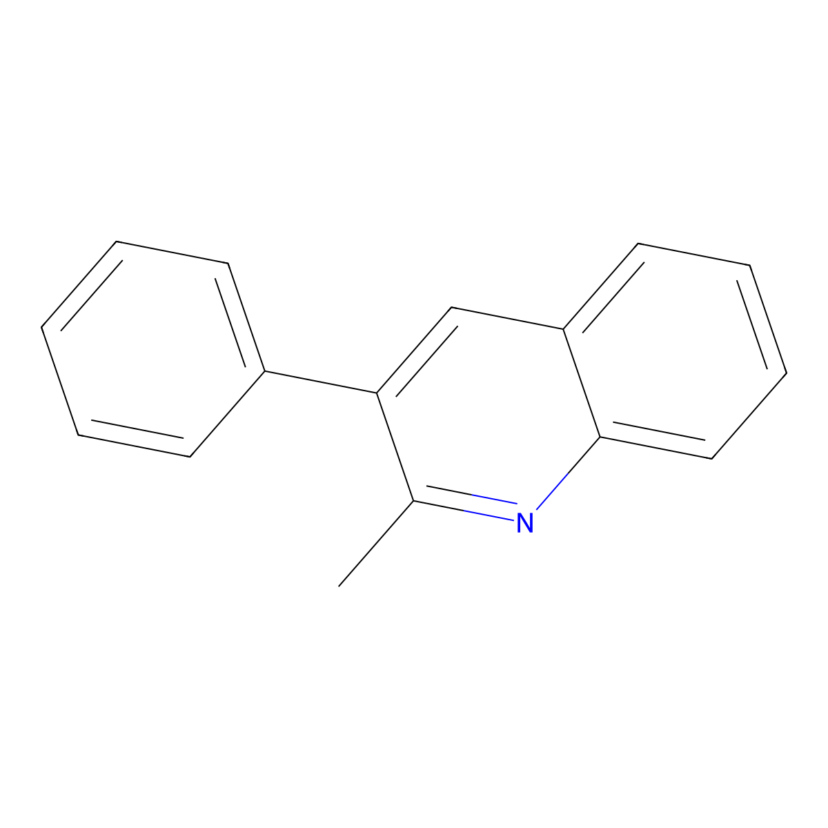 2-Methyl-3-phenylquinoline molecular structure, CAS 1721-91-1