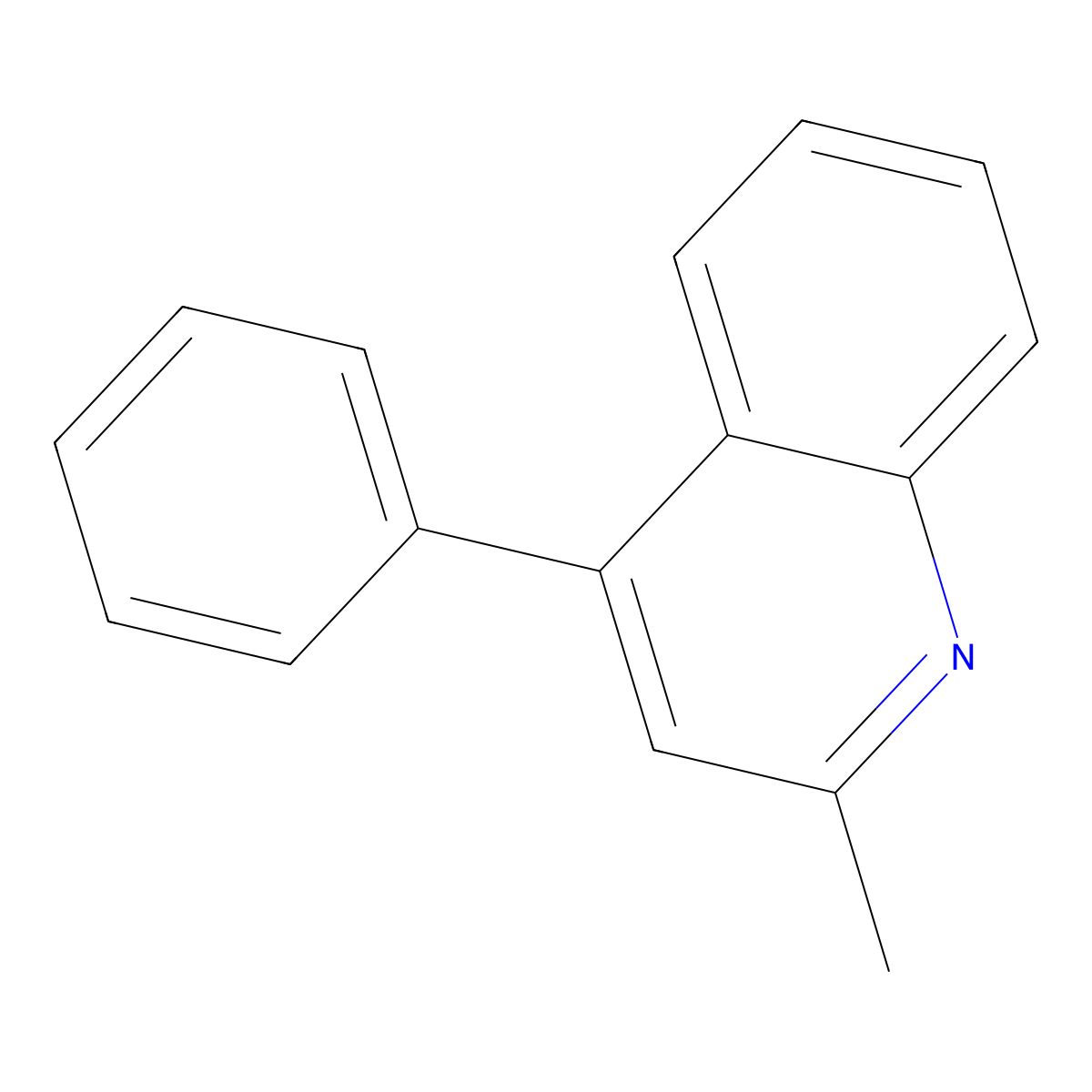 2-Methyl-4-phenylquinoline molecular structure, CAS 1721-92-2