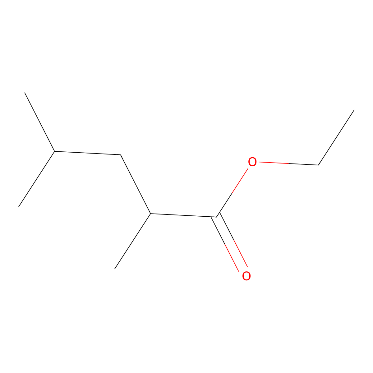 Ethyl 2,4-dimethylpentanoate molecular structure, CAS 172103-12-7