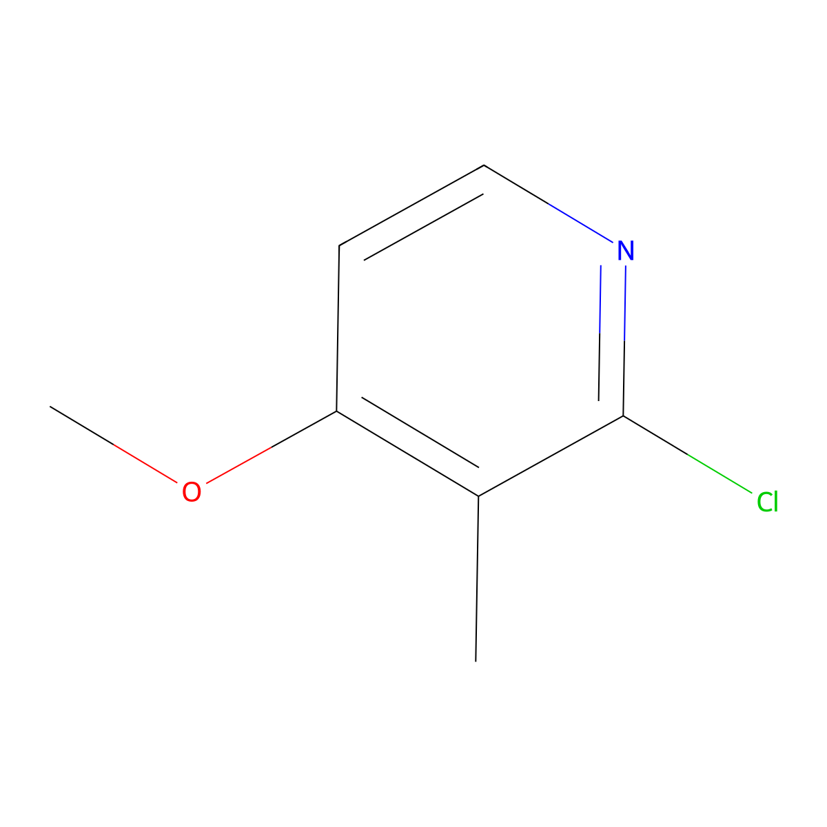 2-Chloro-4-methoxy-3-methylpyridine molecular structure, CAS 172152-57-7