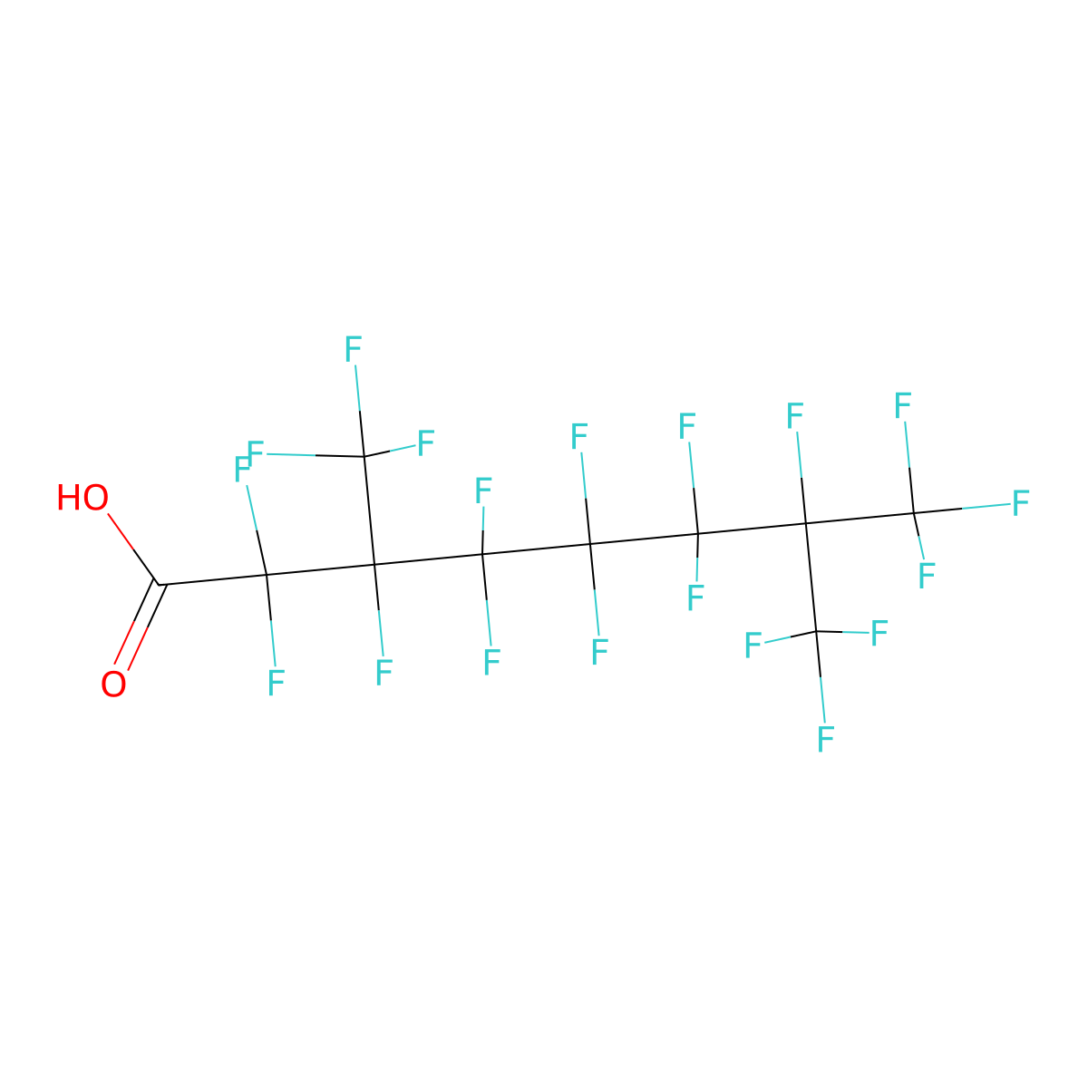 2,2,3,4,4,5,5,6,6,7,8,8,8-Tridecafluoro-3,7-bis(trifluoromethyl)octanoic acid molecular structure, CAS 172155-07-6