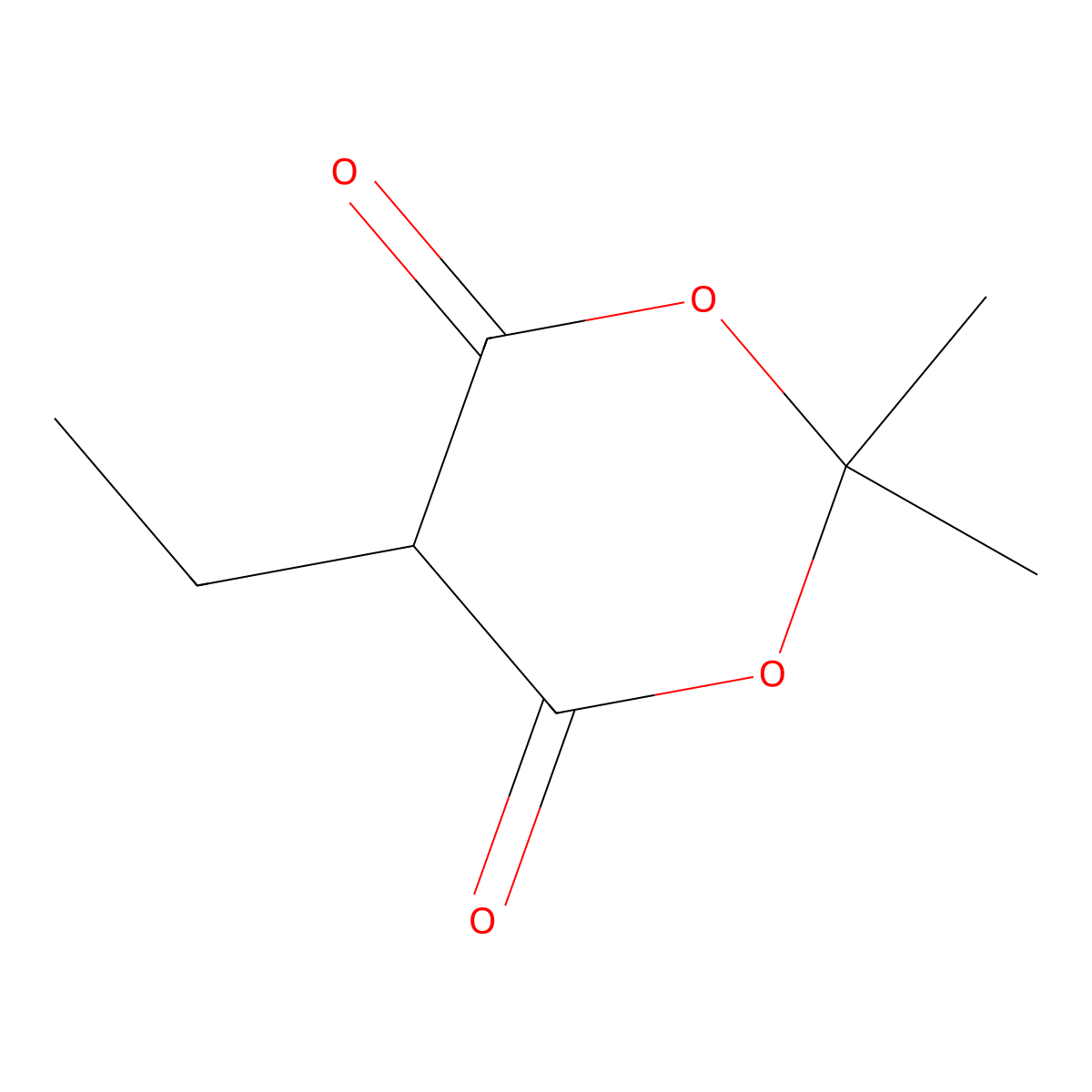 5-Ethyl-2,2-dimethyl-1,3-dioxane-4,6-dione molecular structure, CAS 17216-65-8