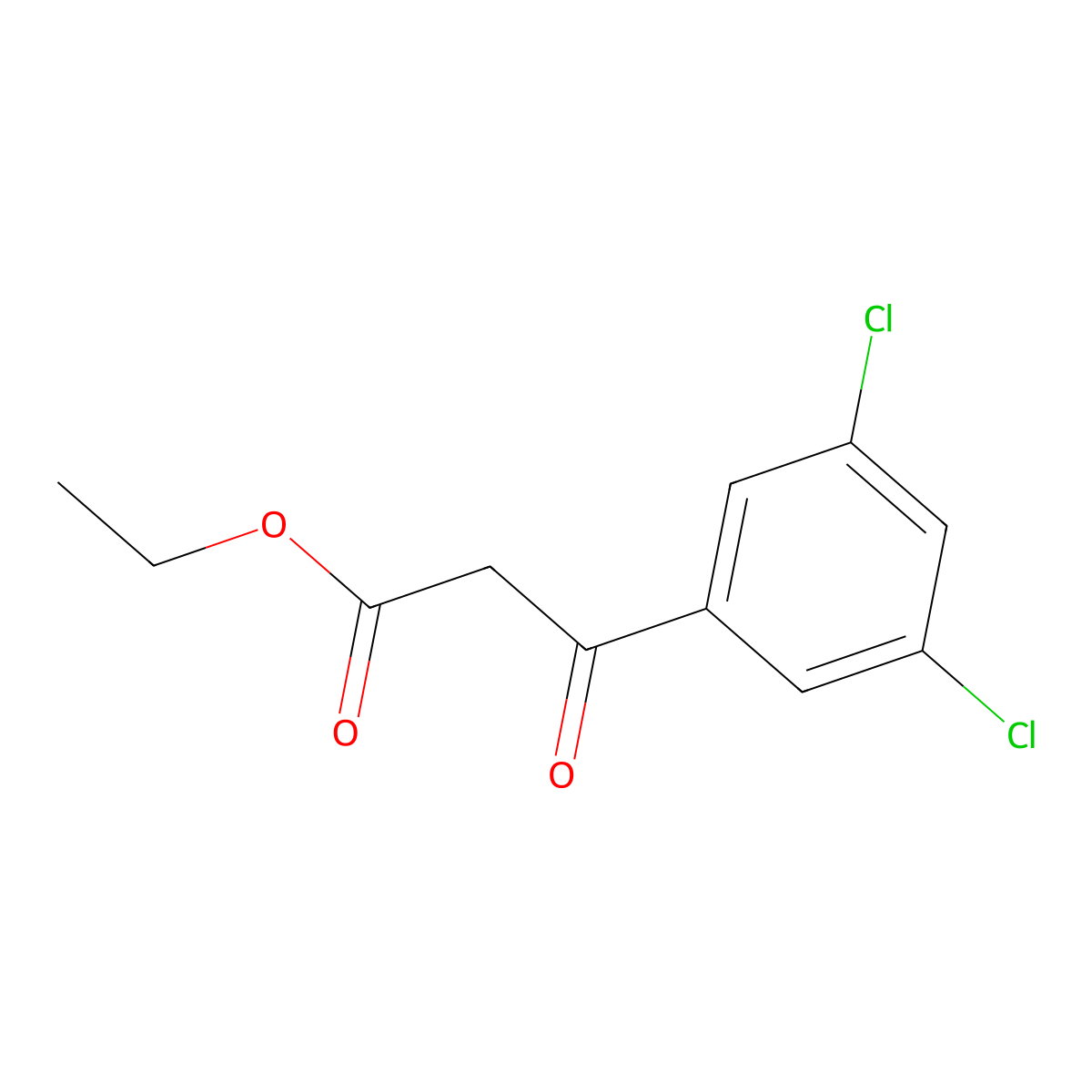 Ethyl 3-(3,5-dichlorophenyl)-3-oxopropanoate molecular structure, CAS 172168-01-3