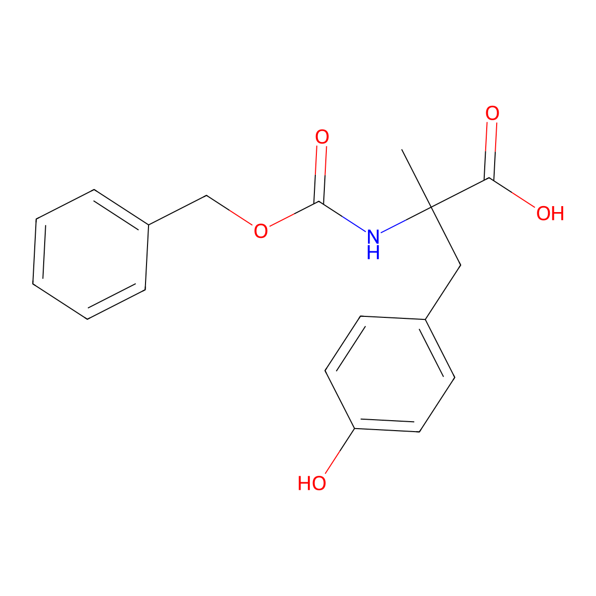 (2R)-2-{[(benzyloxy)carbonyl]amino}-3-(4-hydroxyphenyl)-2-methylpropanoic acid molecular structure, CAS 172168-60-4