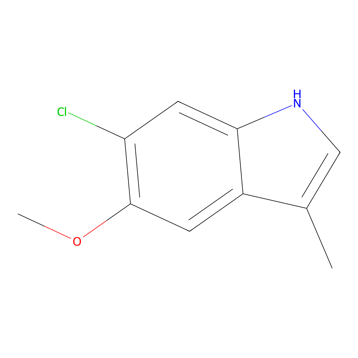 6-chloro-5-methoxy-3-methyl-1H-indole molecular structure, CAS 172170-01-3