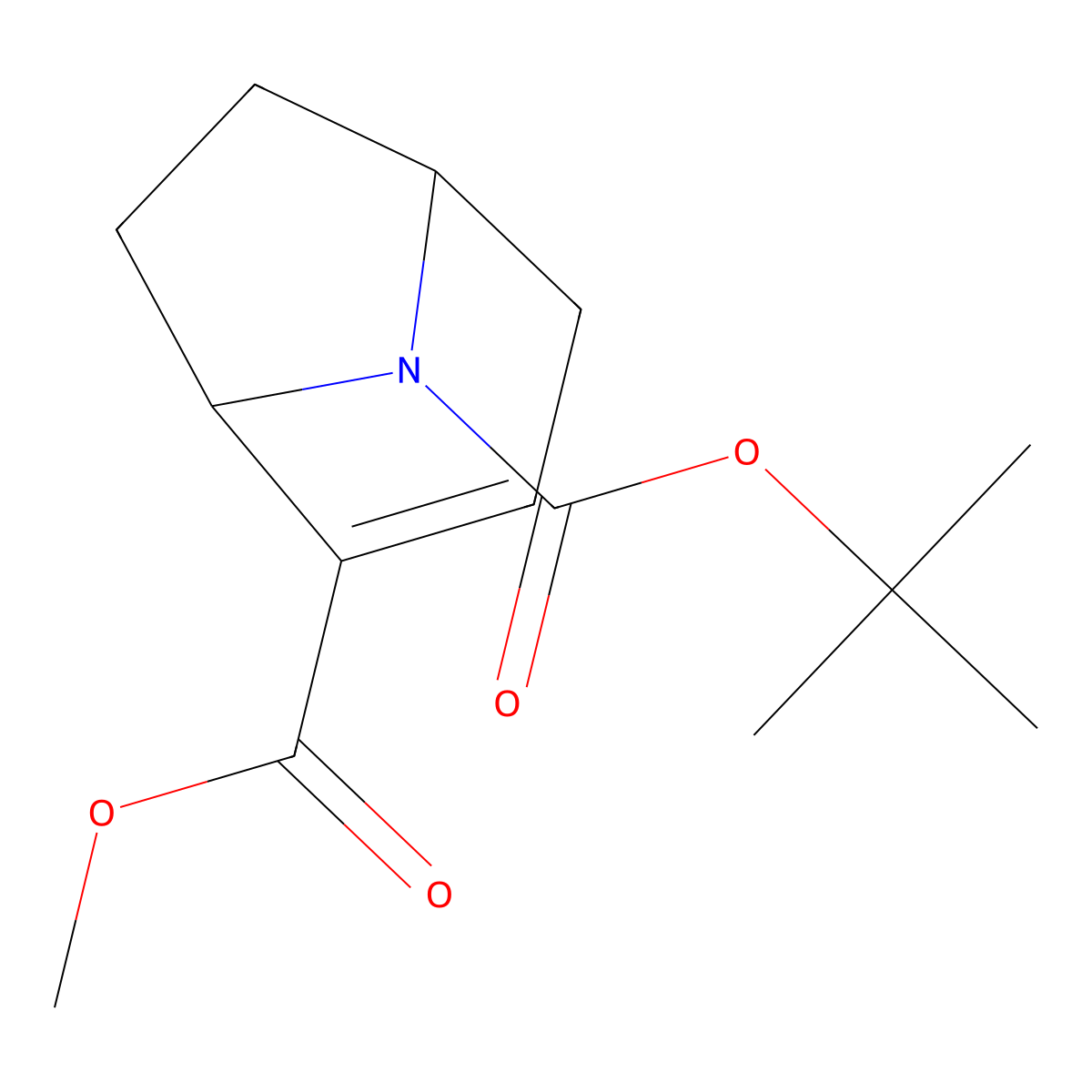 O8-tert-butyl O2-methyl (1R,5S)-8-azabicyclo[3.2.1]oct-2-ene-2,8-dicarboxylate molecular structure, CAS 172172-51-9