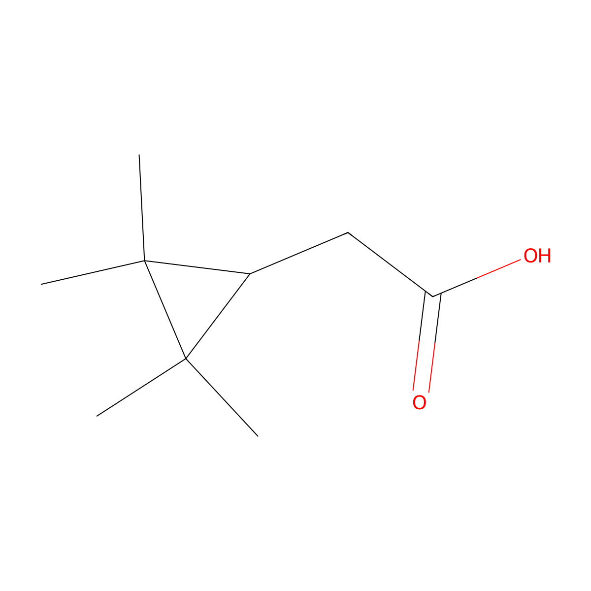 2-(2,2,3,3-Tetramethylcyclopropyl)acetic acid molecular structure, CAS 17219-25-9
