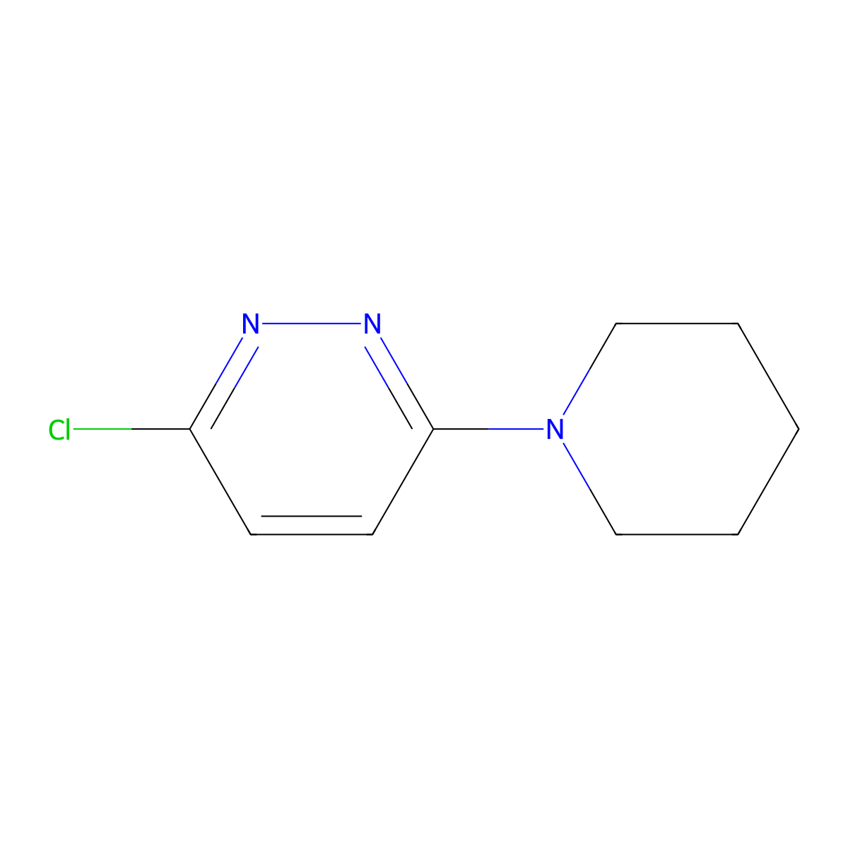 3-Chloro-6-(1-piperidinyl)pyridazine molecular structure, CAS 1722-11-8