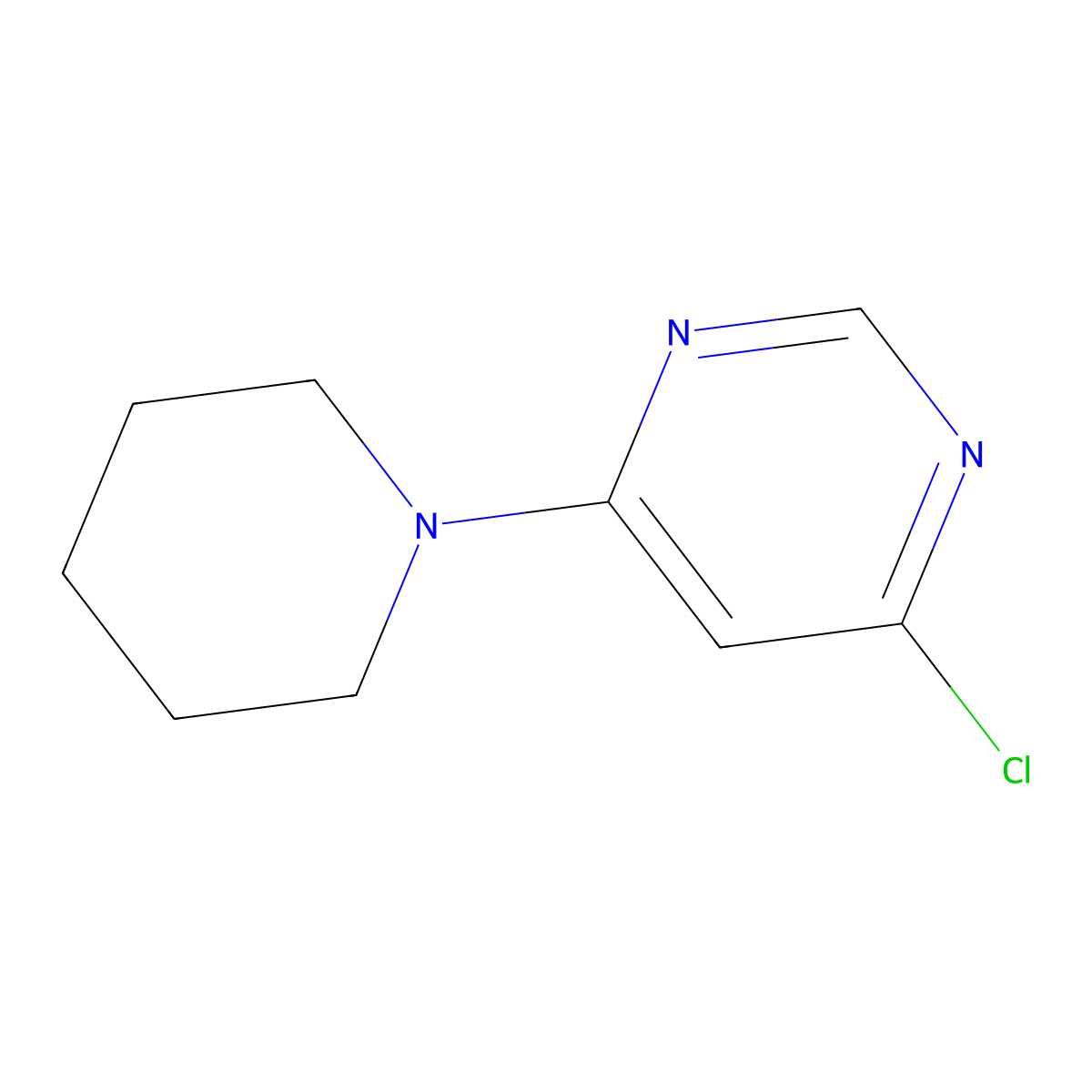 4-Chloro-6-piperidin-1-ylpyrimidine molecular structure, CAS 1722-14-1