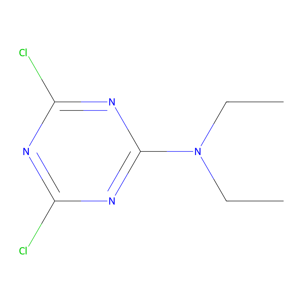 4,6-dichloro-N,N-diethyl-1,3,5-triazin-2-amine molecular structure, CAS 1722-19-6