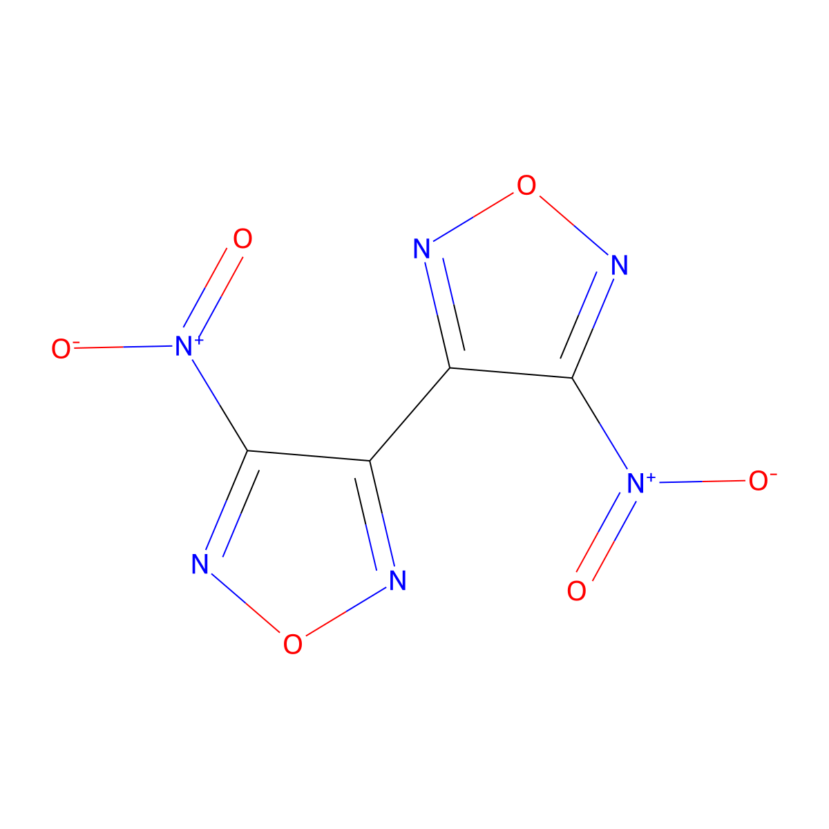 4,4'-Dinitro-3,3'-bi-1,2,5-oxadiazole molecular structure, CAS 17220-33-6