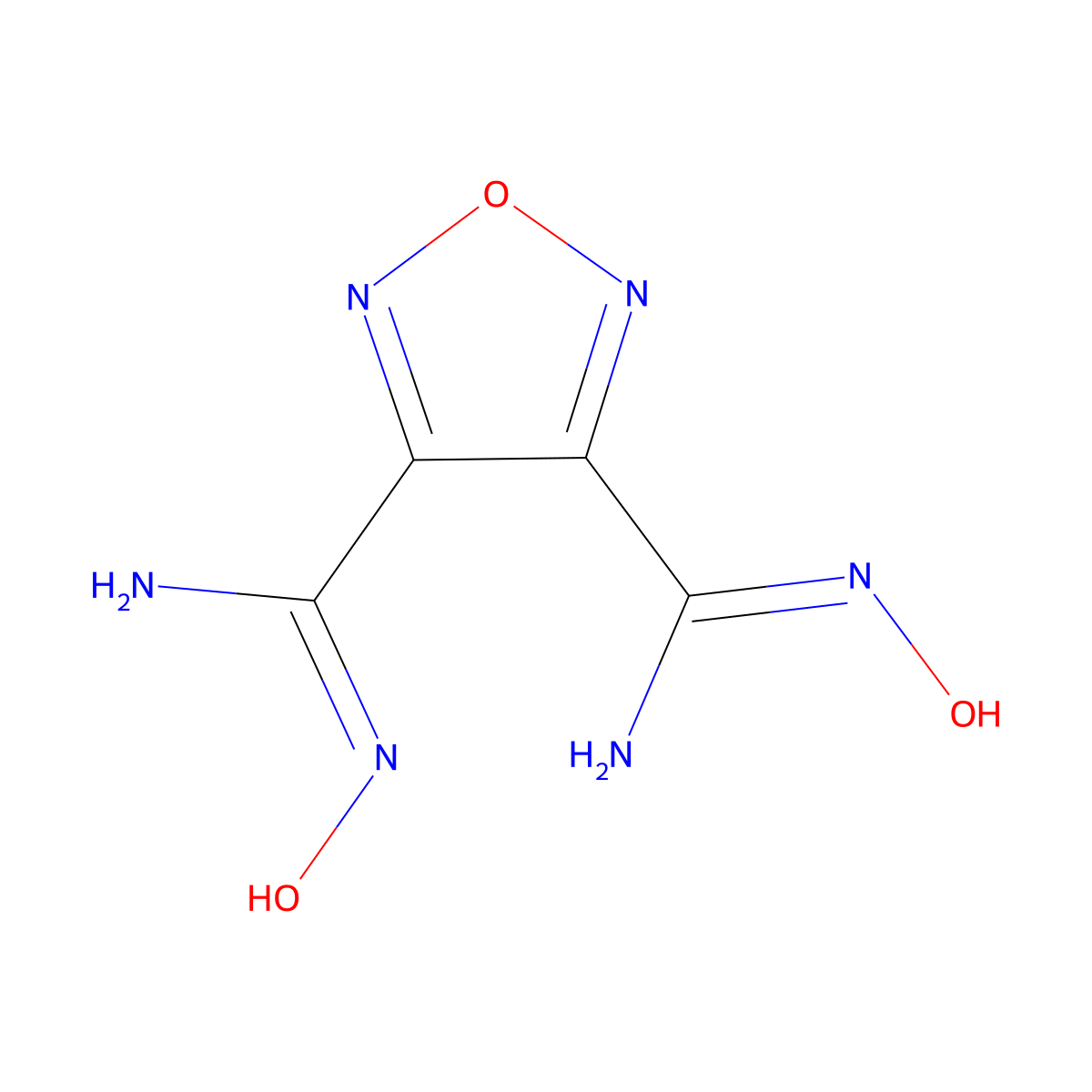 1,2,5-Oxadiazole-3,4-dicarboximidamide, N3,N4-dihydroxy- molecular structure, CAS 17220-35-8