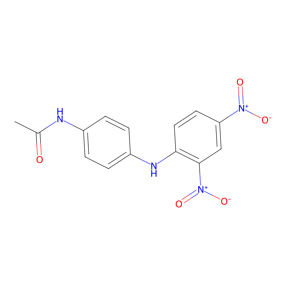 4-Acetamido-2',4'-dinitrodiphenylamine molecular structure, CAS 17220-48-3
