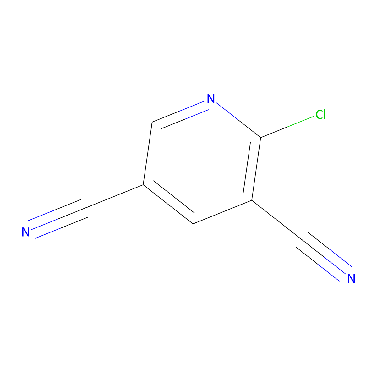 2-Chloropyridine-3,5-dicarbonitrile molecular structure, CAS 172208-08-1