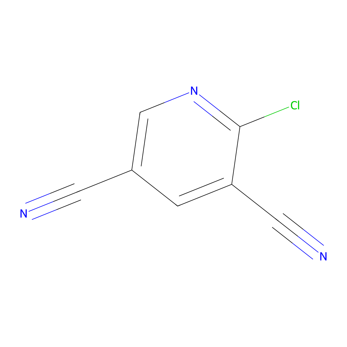 2-Chloropyridine-3,5-dicarbonitrile molecular structure, CAS 172208-08-1